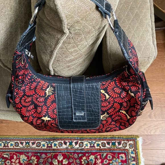 PINEDA COVALIN Vintage Otomi Hobo bag Silk&Leather with stainless steel hardware - Picture 15 of 16